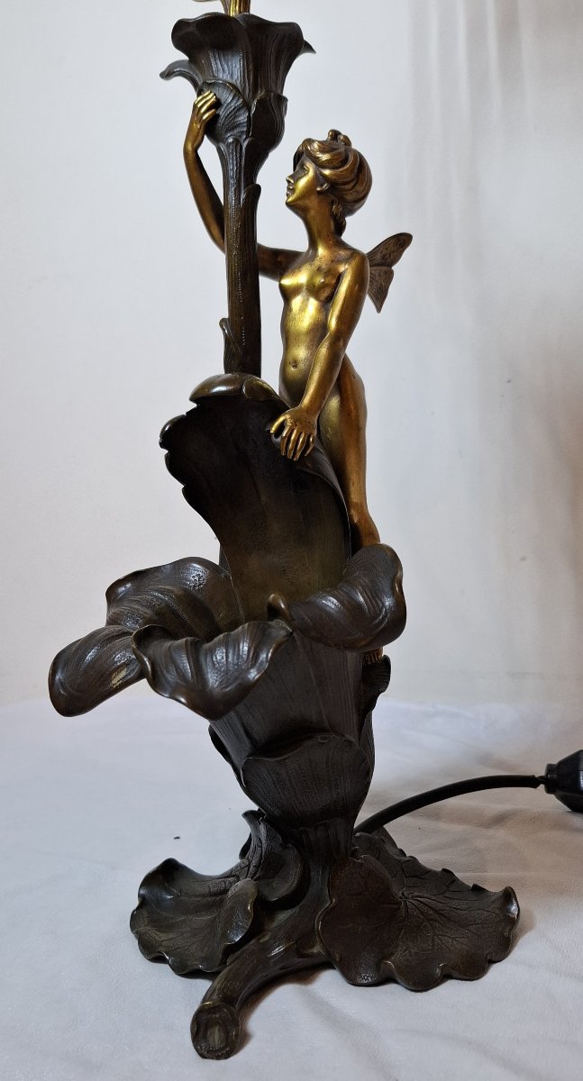 Art Nouveau Bronze Desk Lamp, Circa 1900-photo-6