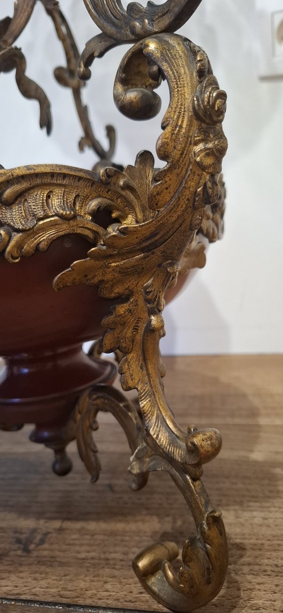 Antique Centerpiece In Gilt Bronze And Glass – 19th Century Style-photo-3