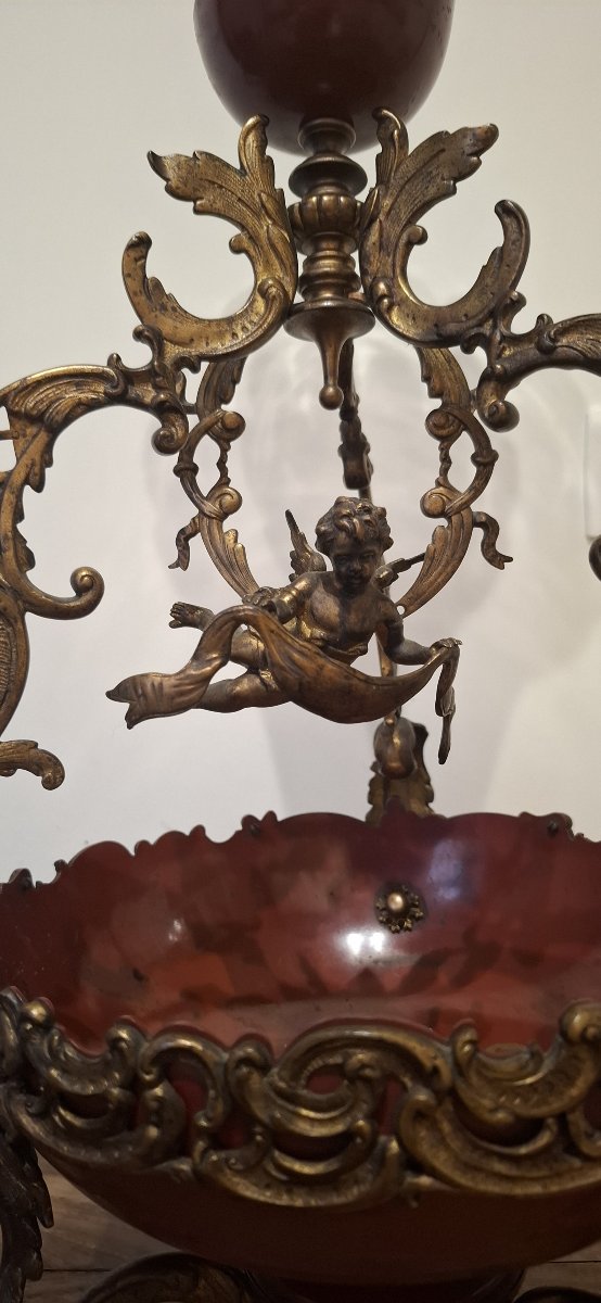 Antique Centerpiece In Gilt Bronze And Glass – 19th Century Style-photo-1