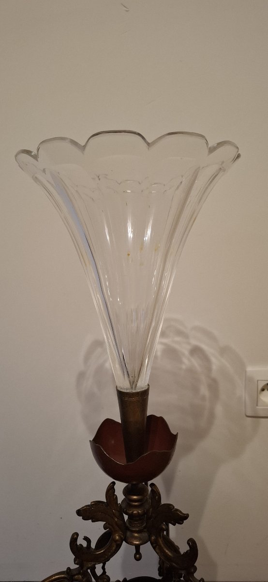 Antique Centerpiece In Gilt Bronze And Glass – 19th Century Style-photo-2