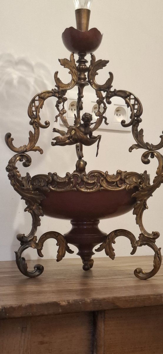 Antique Centerpiece In Gilt Bronze And Glass – 19th Century Style-photo-3