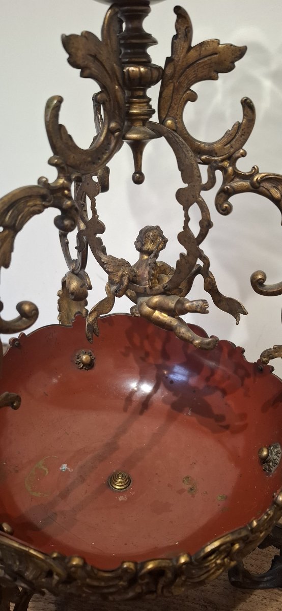 Antique Centerpiece In Gilt Bronze And Glass – 19th Century Style-photo-4