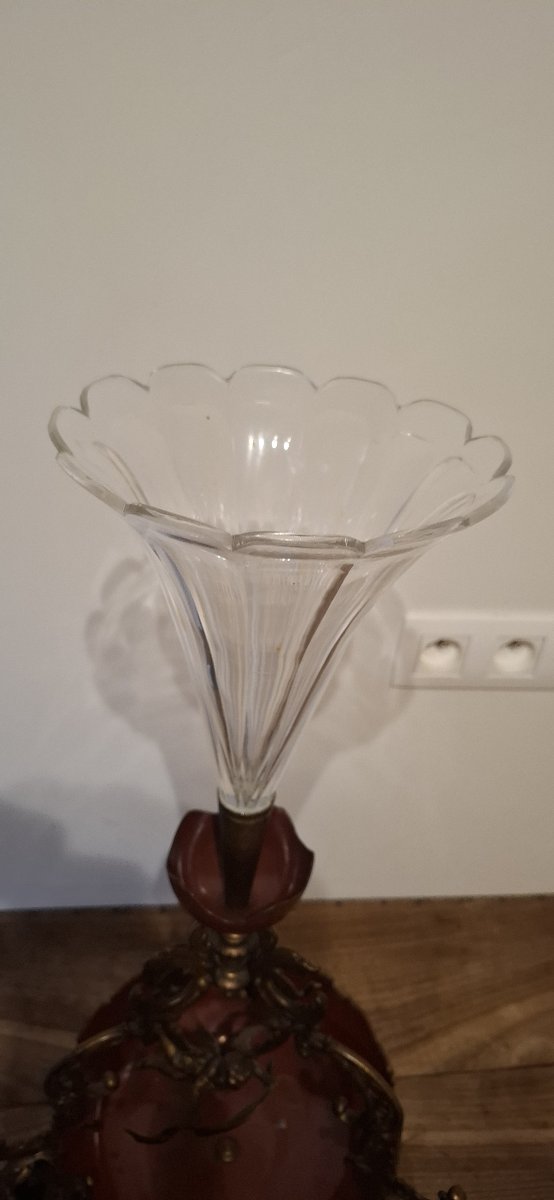 Antique Centerpiece In Gilt Bronze And Glass – 19th Century Style-photo-5