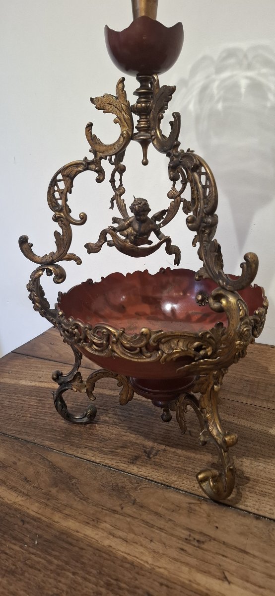 Antique Centerpiece In Gilt Bronze And Glass – 19th Century Style-photo-7