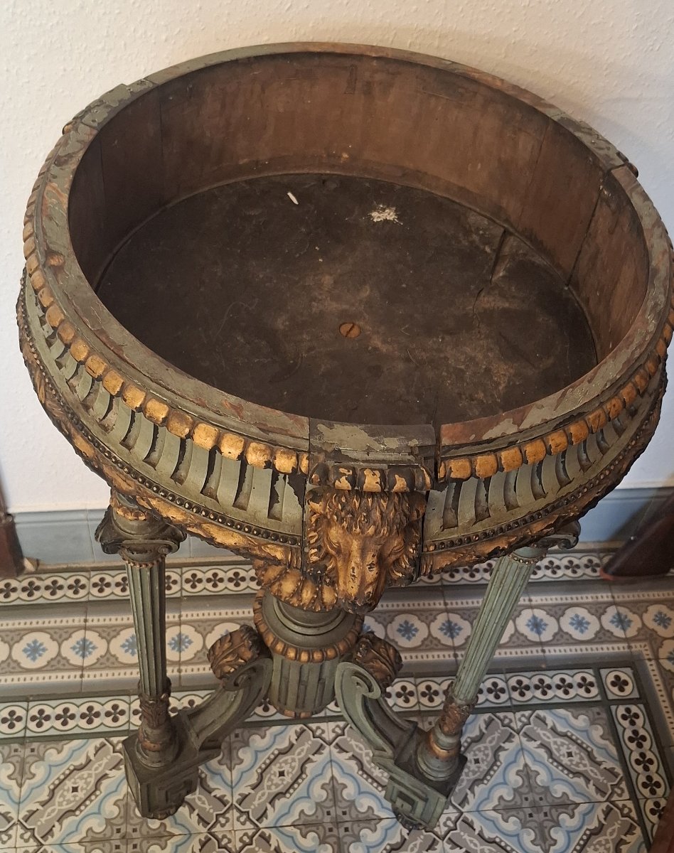 Jardinière sur pied tripode de style Louis XVI -photo-2