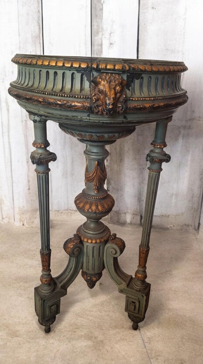 Jardinière sur pied tripode de style Louis XVI -photo-3