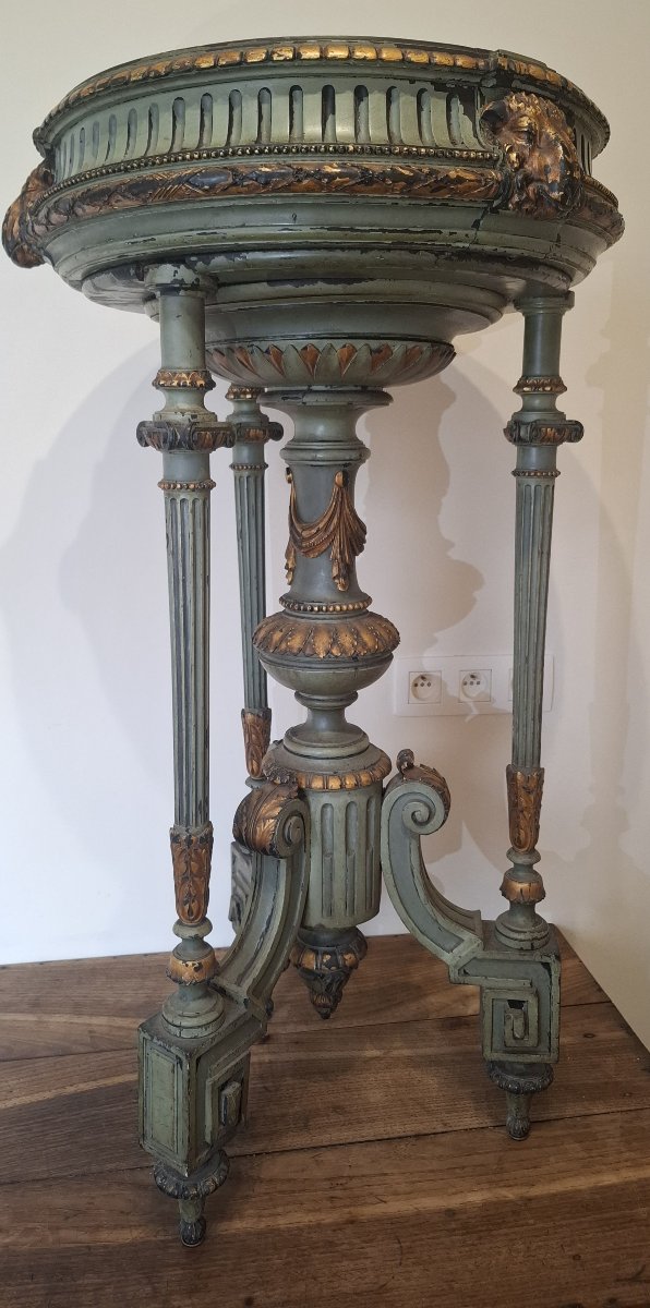 Jardinière sur pied tripode de style Louis XVI -photo-4