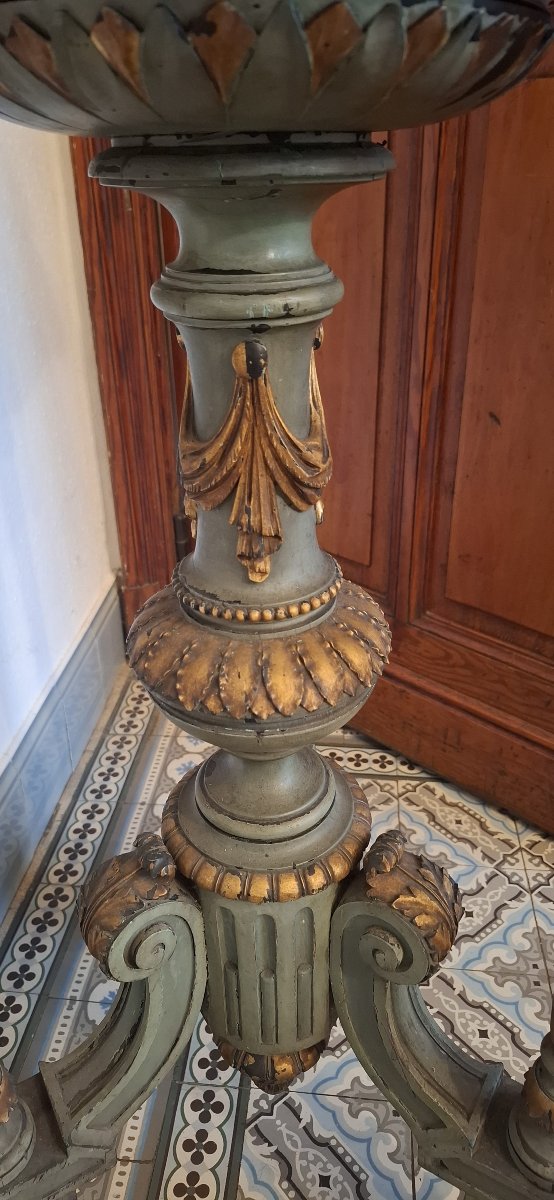 Jardinière sur pied tripode de style Louis XVI -photo-1