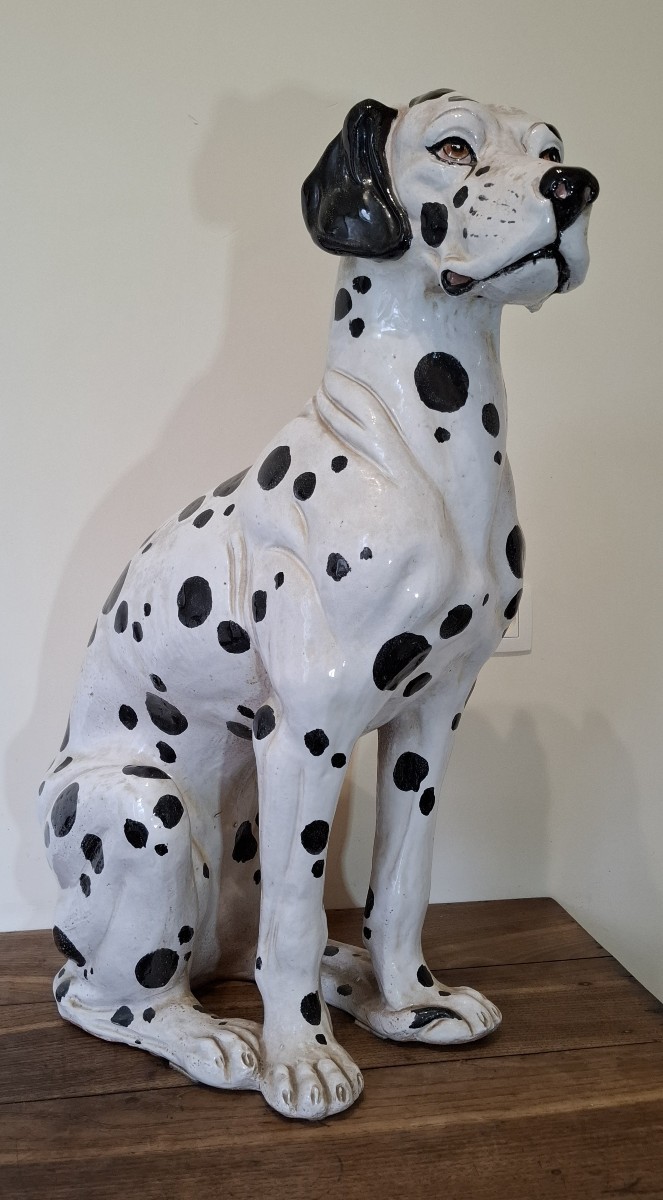 Chien en terre cuite , Italie année 70