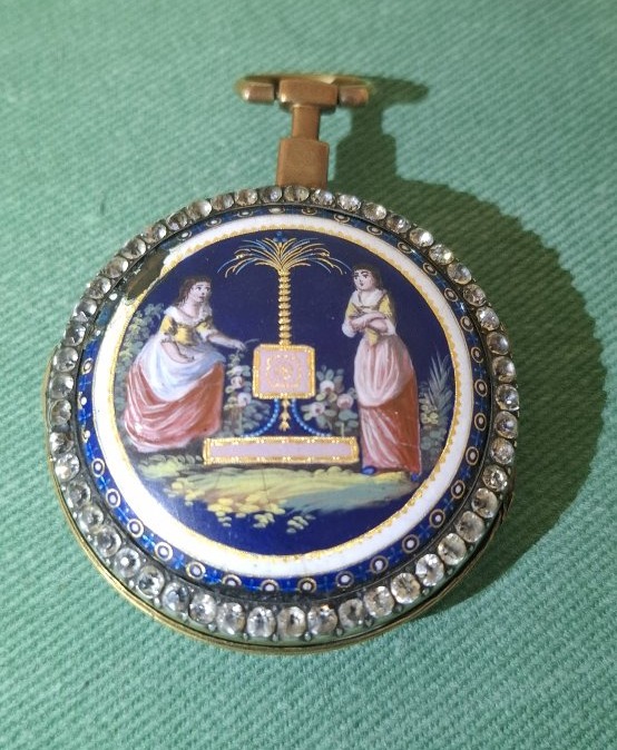 Montre emaillée de poche d'époque  XVIII ,