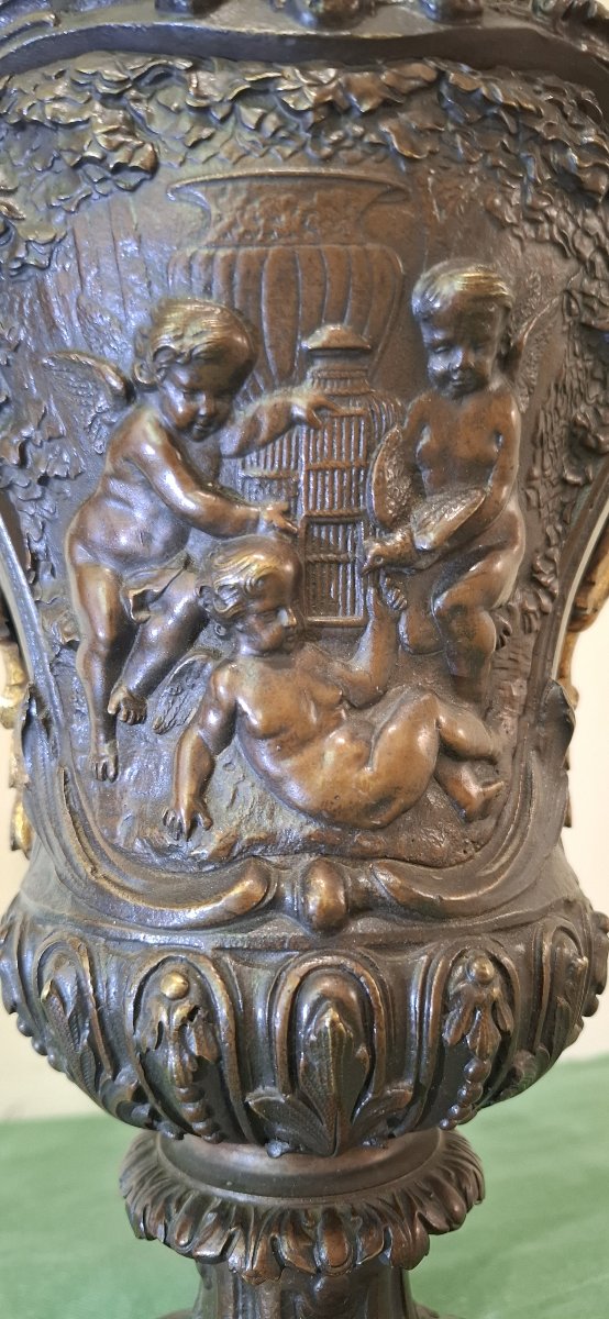 Paire de Lampes à Pétrole en Bronze Patiné – Maison Alphonse Giroux Paris, XIXe siècle-photo-2