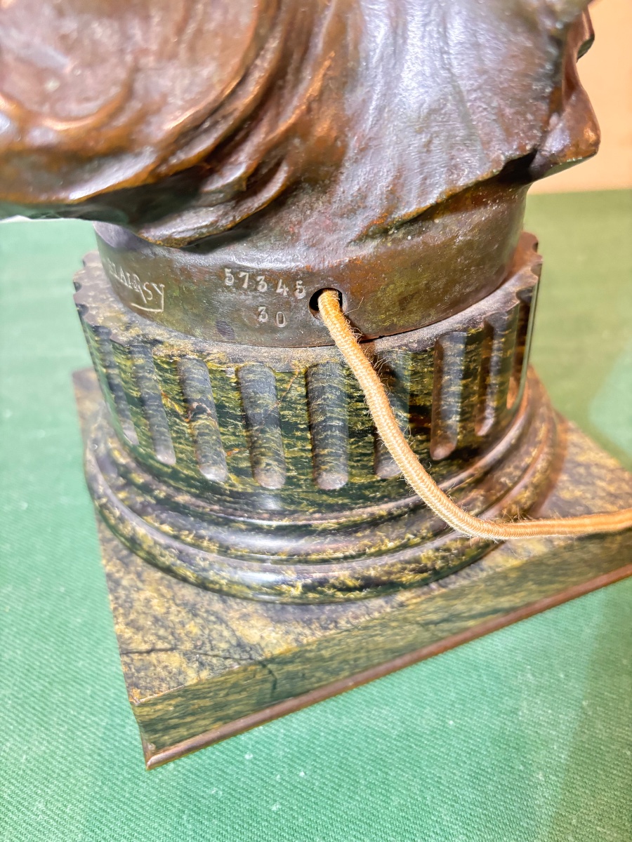 Sculpture en bronze , veilleuse Art nouveau signée Léo Laporte-Blairsy »-photo-1