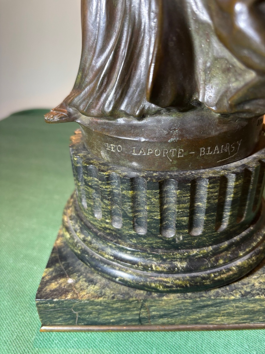 Sculpture en bronze , veilleuse Art nouveau signée Léo Laporte-Blairsy »-photo-3