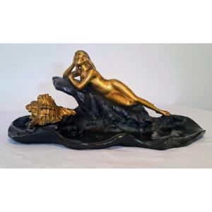 Art Nouveau Trinket Tray And Inkwell