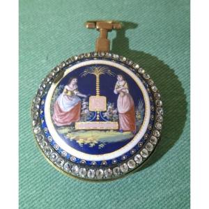 Montre emaillée de poche d'époque  XVIII ,