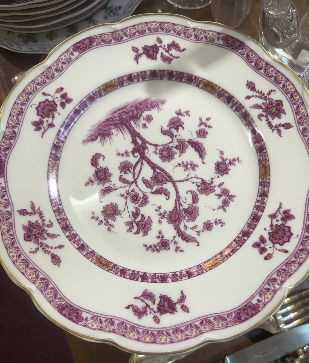 Partie de service de table  haviland arbre de vie pourpre