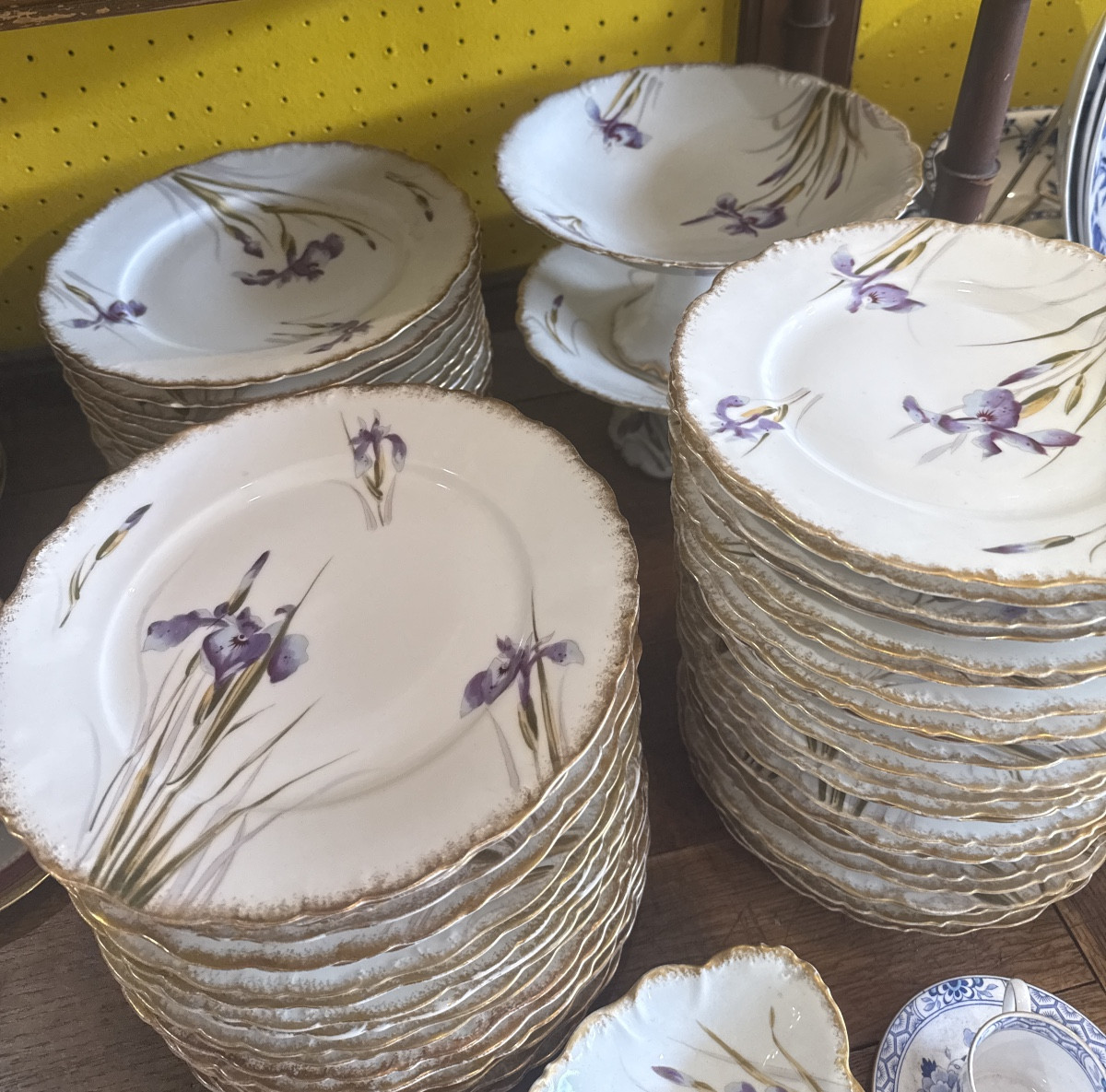 Iris Blue Dinner Service From Elite Limoges