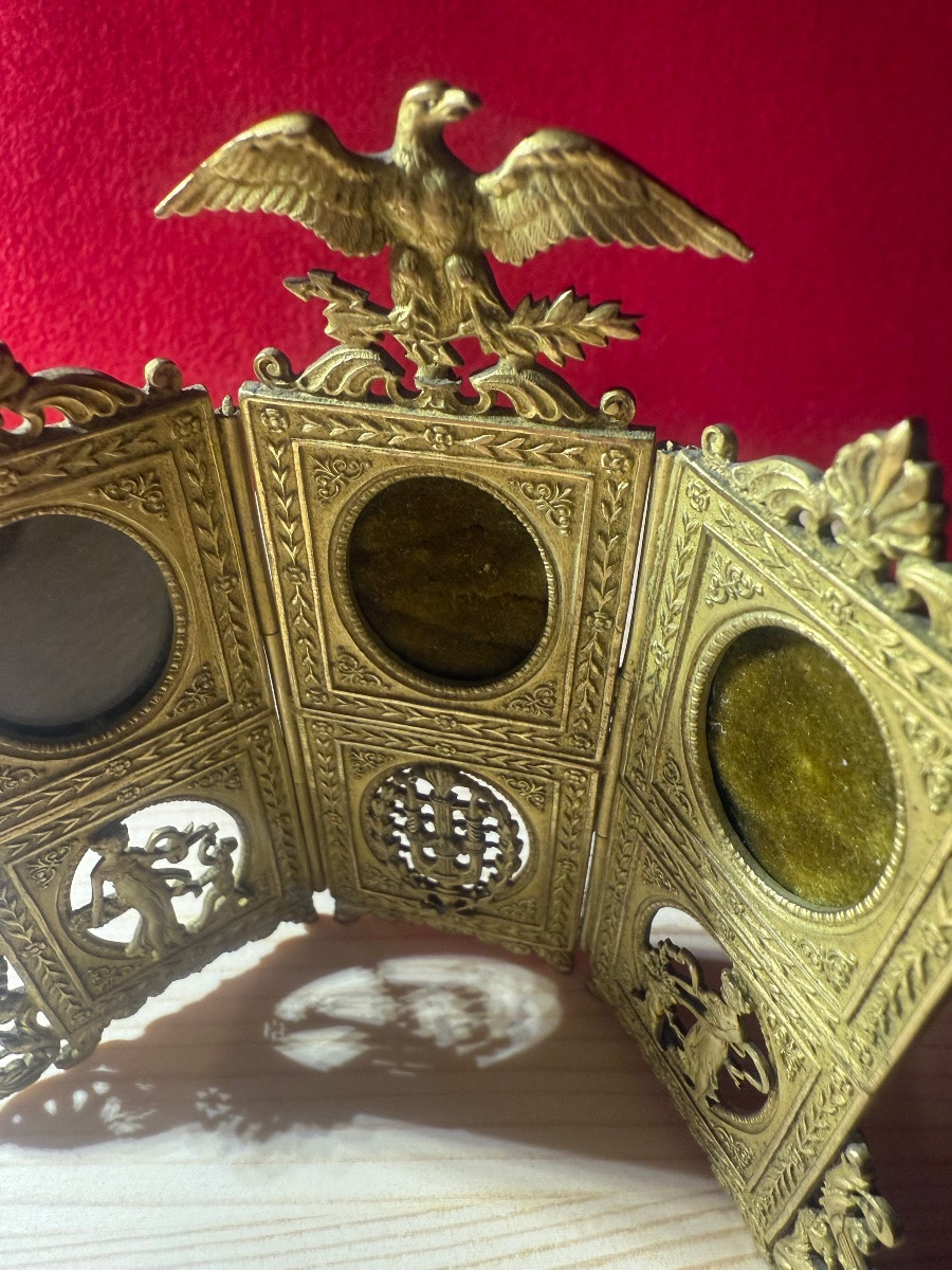 Petit cadre empire en laiton-photo-5