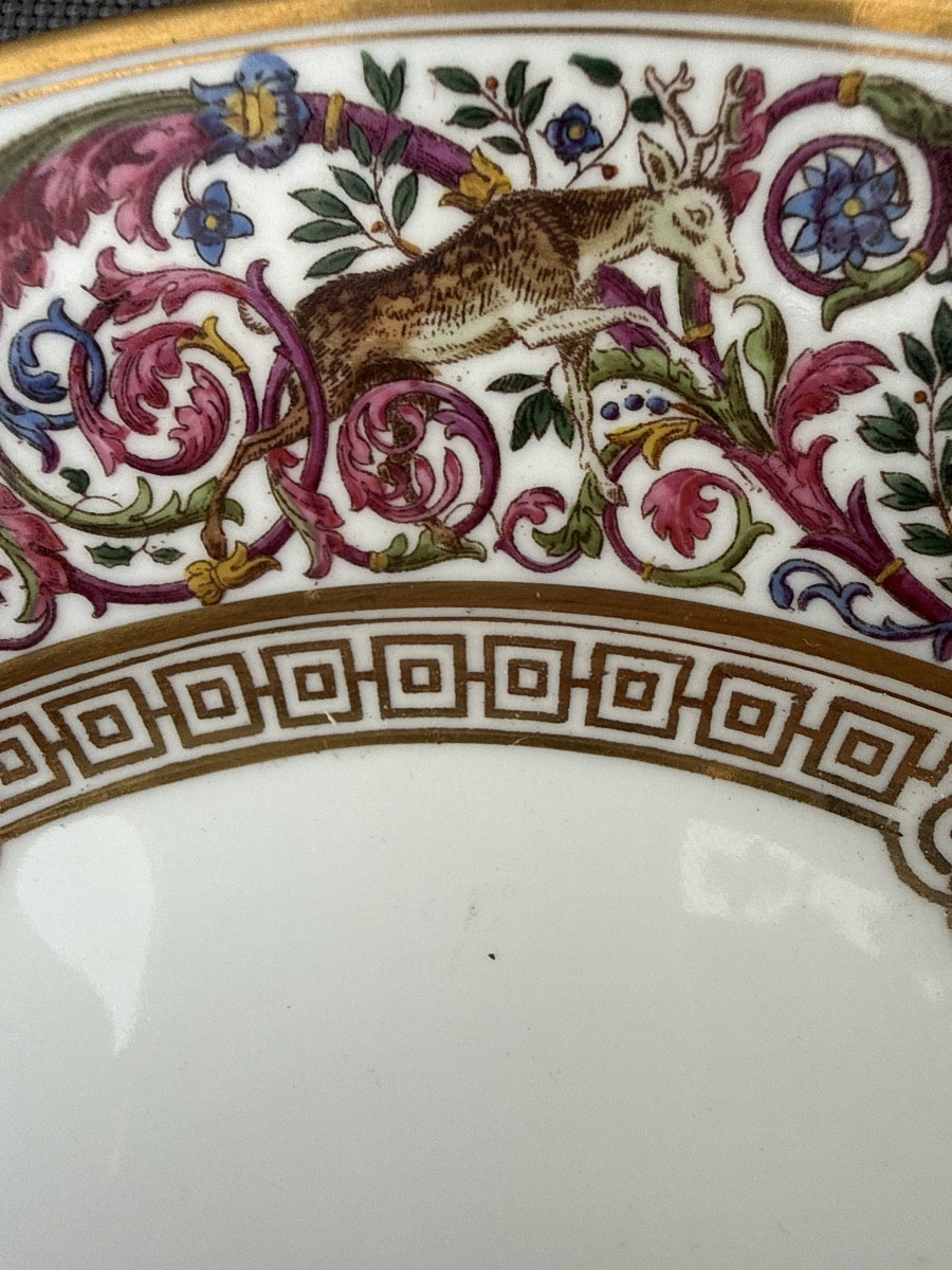 Porcelaine De La Manufactutre De Sevres Chateau De Fontainebleau Serie De 12 Année1845-photo-4