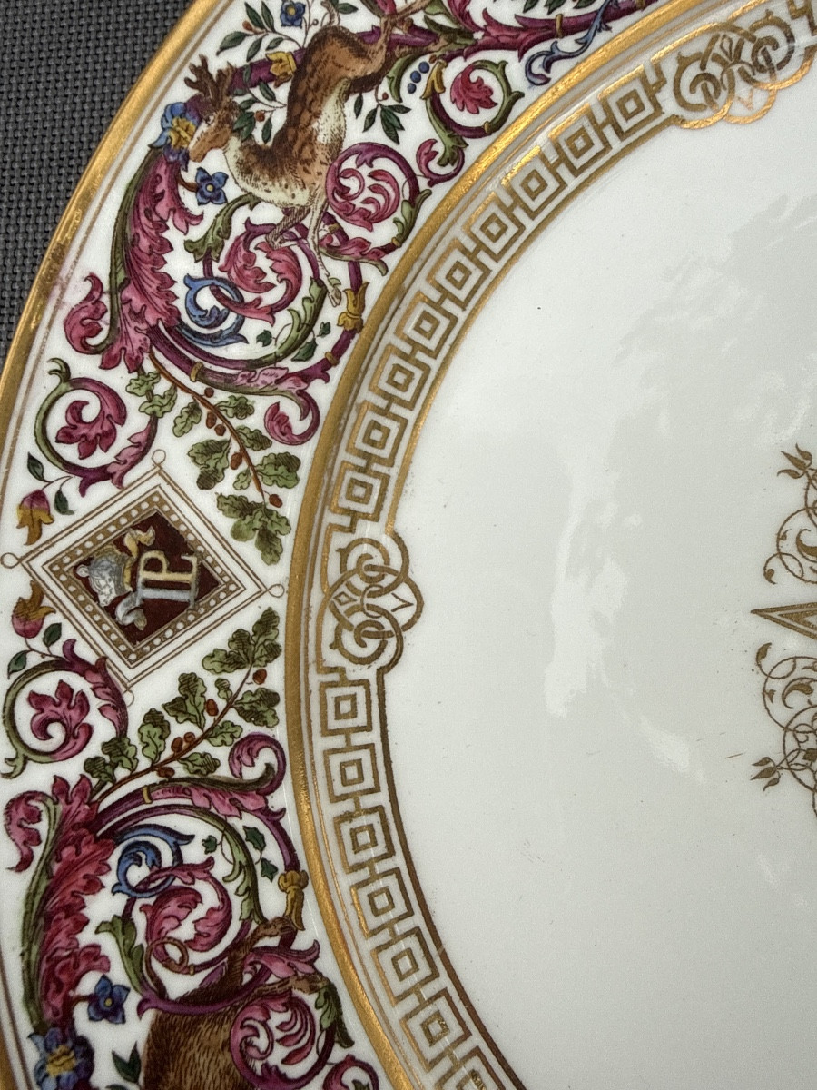 Porcelaine De La Manufactutre De Sevres Chateau De Fontainebleau Serie De 12 Année1845-photo-1