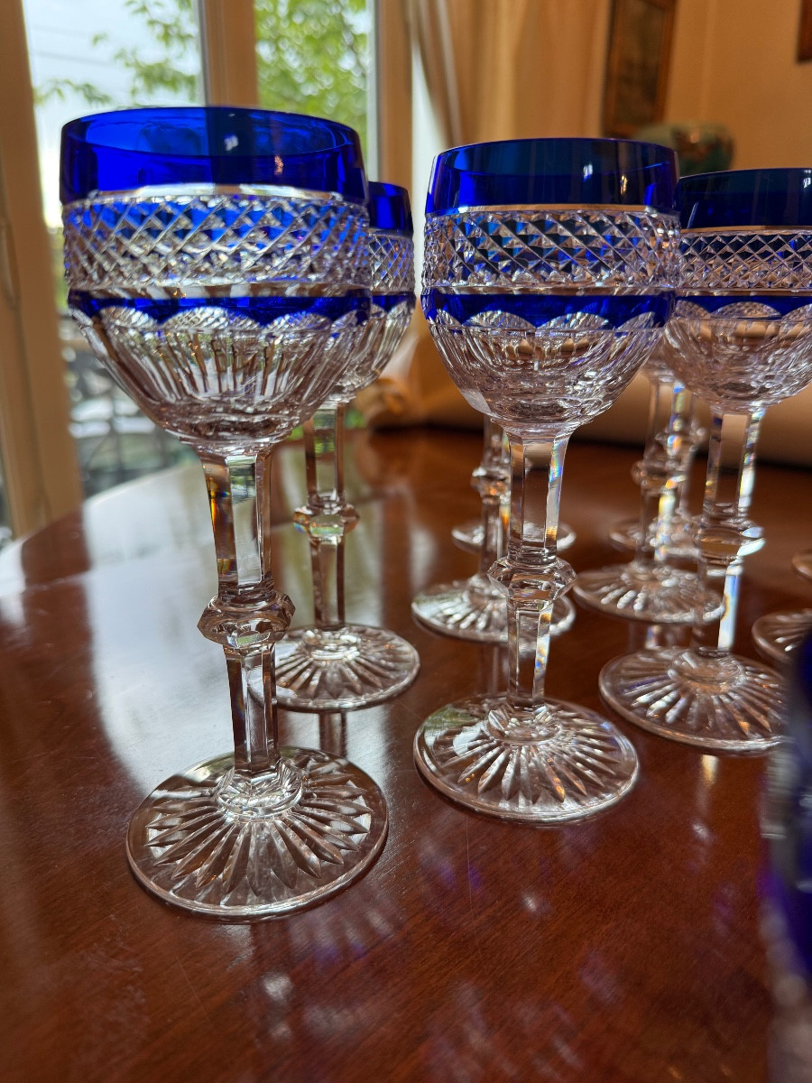 Saint Louis Crystal Glasses Model Trianon 38 Pieces-photo-2