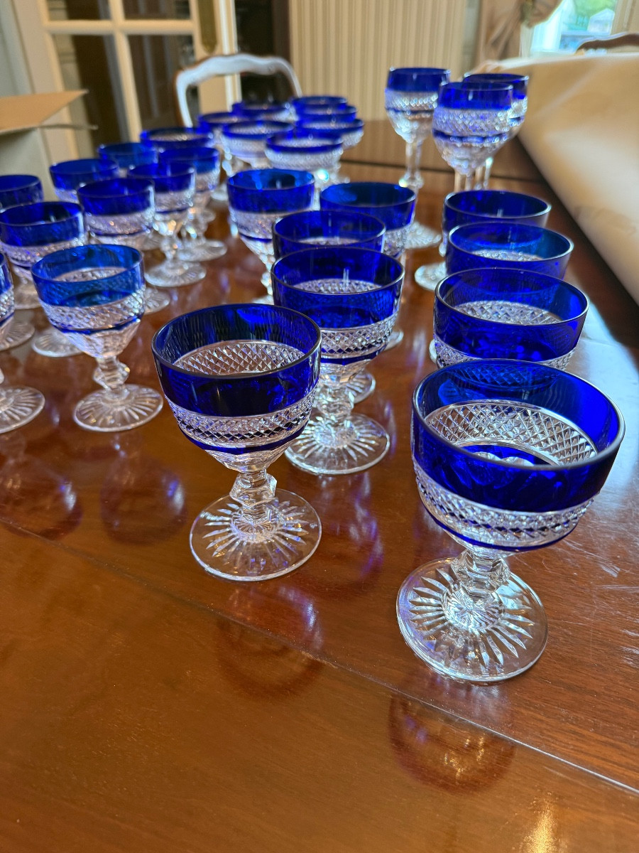Saint Louis Crystal Glasses Model Trianon 38 Pieces