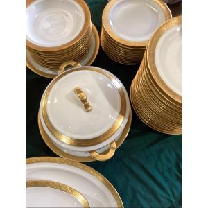 Limoges Chastagnier Table Service Double Gilding