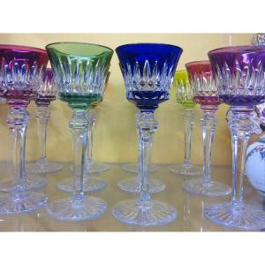 Baccarat  6 Verres De Couleurs  rohner Buckingham  20 cm