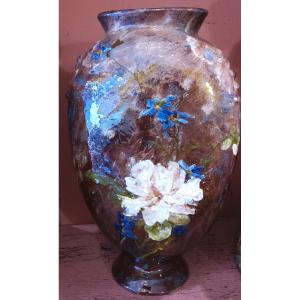 Haviland Et Cie  Atelier d'Auteuil  Vase Sur Piedouche barbotine impressionniste