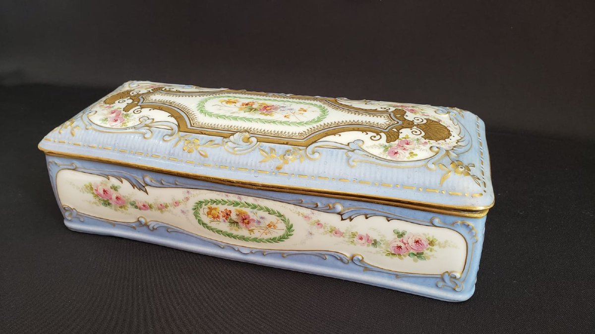 Importante boîte à gants en porcelaine de Limoges. R. Delignières & Cie- Vers 1879-1900 -photo-2