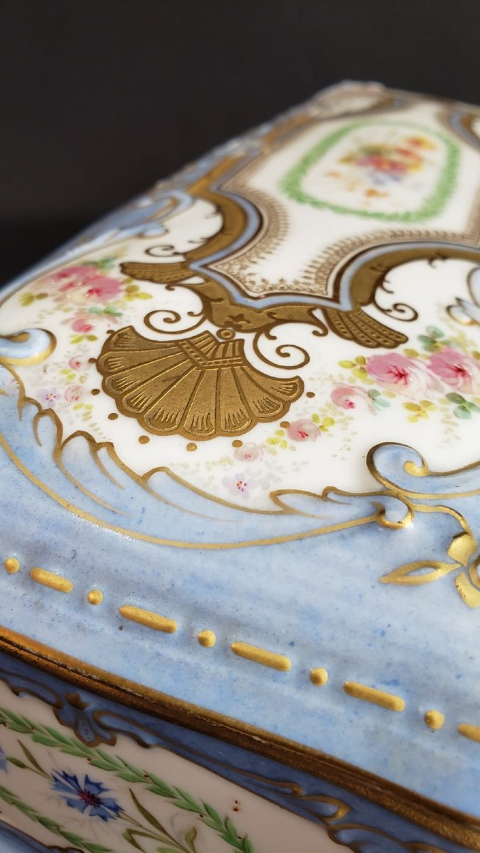 Importante boîte à gants en porcelaine de Limoges. R. Delignières & Cie- Vers 1879-1900 -photo-1
