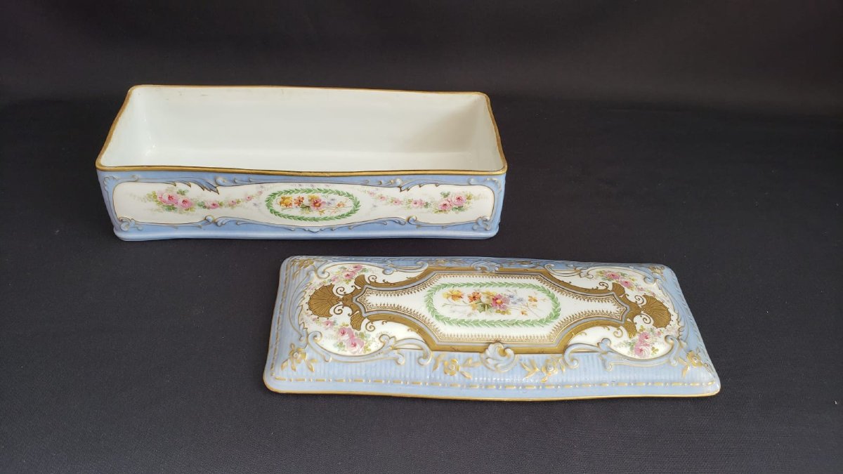 Importante boîte à gants en porcelaine de Limoges. R. Delignières & Cie- Vers 1879-1900 -photo-4