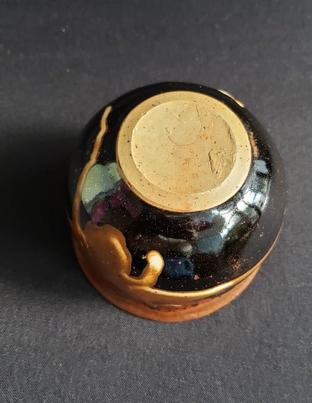 Tenmoku-style Glazed Stoneware Bowl. Made In A French Workshop Around 1960.-photo-6