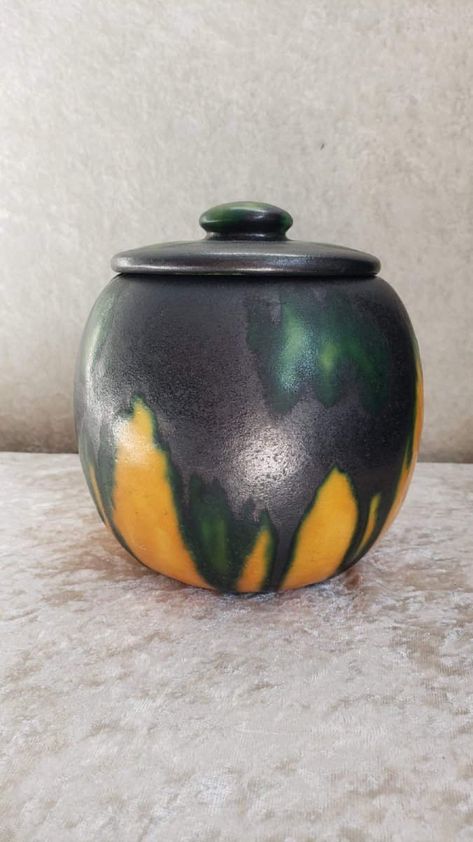 Glass-glazed Stoneware Candy Dish Signed Louis Dage. Anthony's Workshop, Circa 1920–1930-photo-2