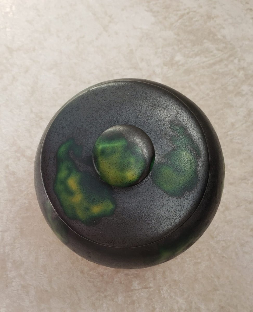 Glass-glazed Stoneware Candy Dish Signed Louis Dage. Anthony's Workshop, Circa 1920–1930-photo-1