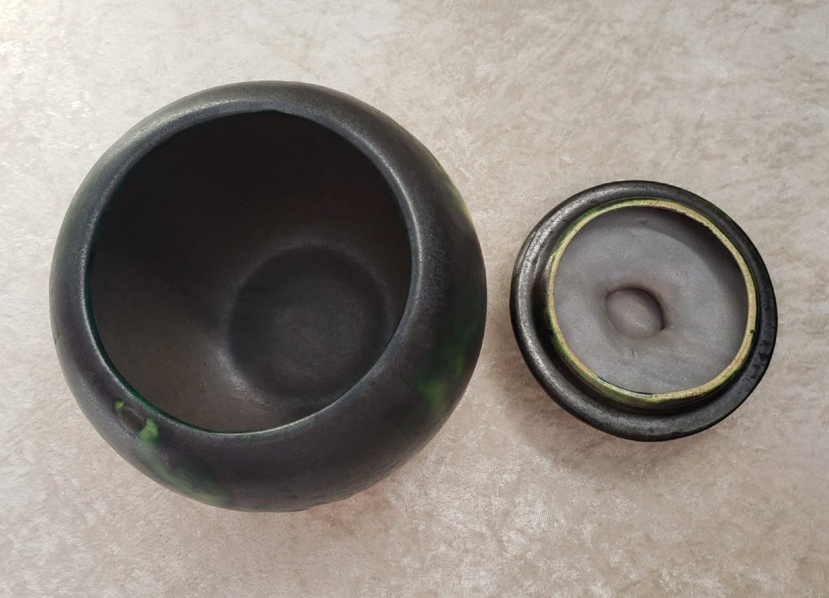 Glass-glazed Stoneware Candy Dish Signed Louis Dage. Anthony's Workshop, Circa 1920–1930-photo-2
