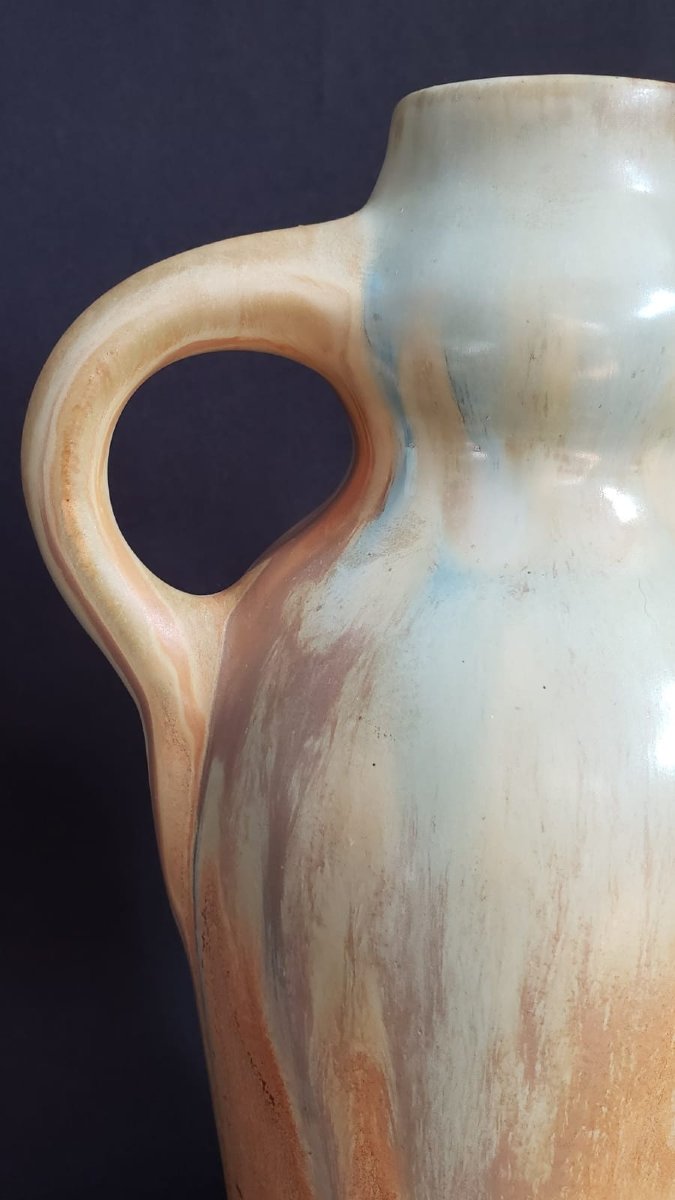 Glazed Stoneware Vase Attributed To Gilbert Méténier (1876–1940), Model E23, Gannat, 1920–1930-photo-3