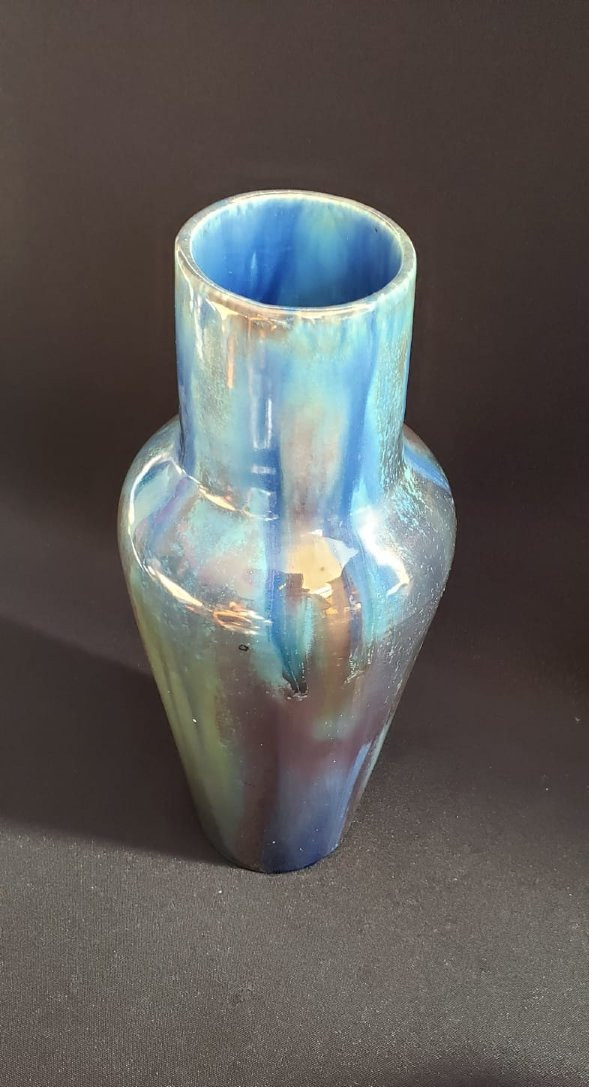 Gilbert Méténier In Gannat – Large Vase Made Of Iridescent Flamed Stoneware-photo-3