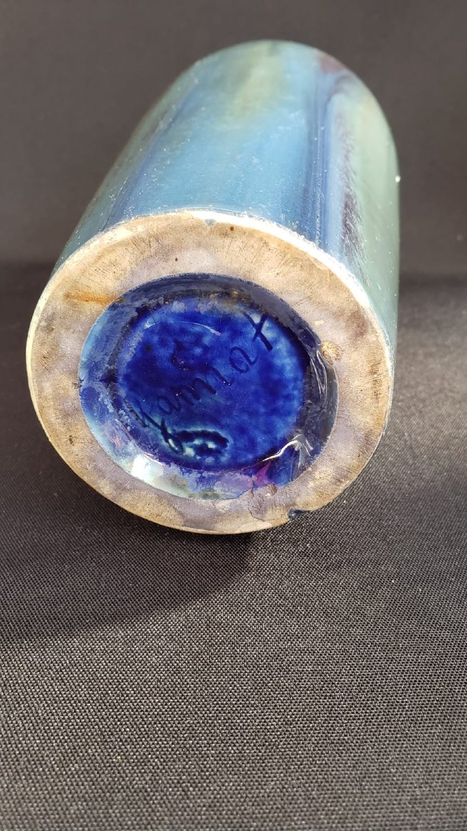 Gilbert Méténier In Gannat – Large Vase Made Of Iridescent Flamed Stoneware-photo-2