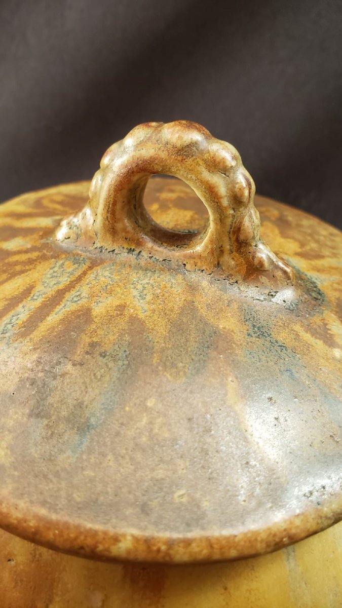 Glazed Stoneware Candy Dish With A Flamed Finish  - Charles Greber - Beauvais  1910–1925-photo-3
