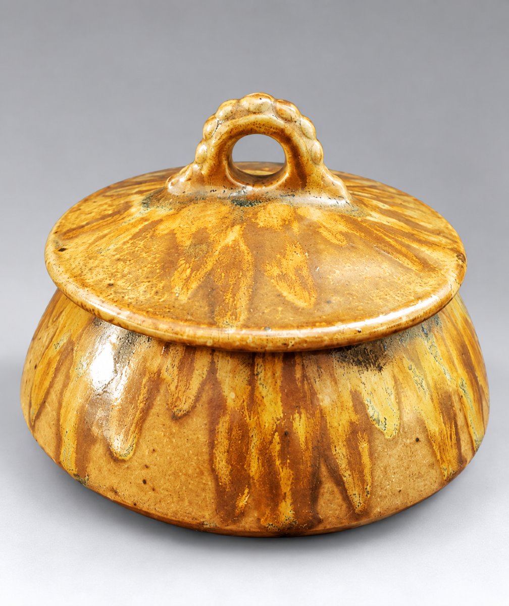 Bonbonnière en grès émaillé flammé  - Charles Greber - Beauvais  1910-1925