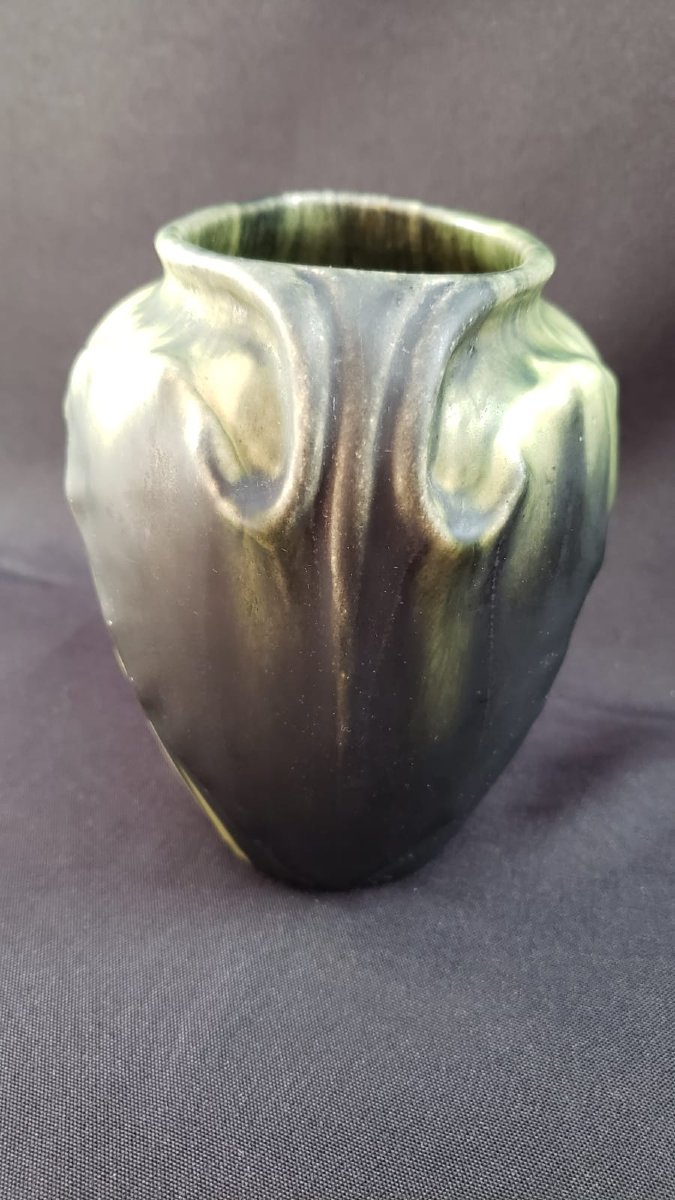 Art Nouveau Glazed Stoneware Vase, Eugène Baudin, Saint Briac. Circa 1900–1906-photo-4