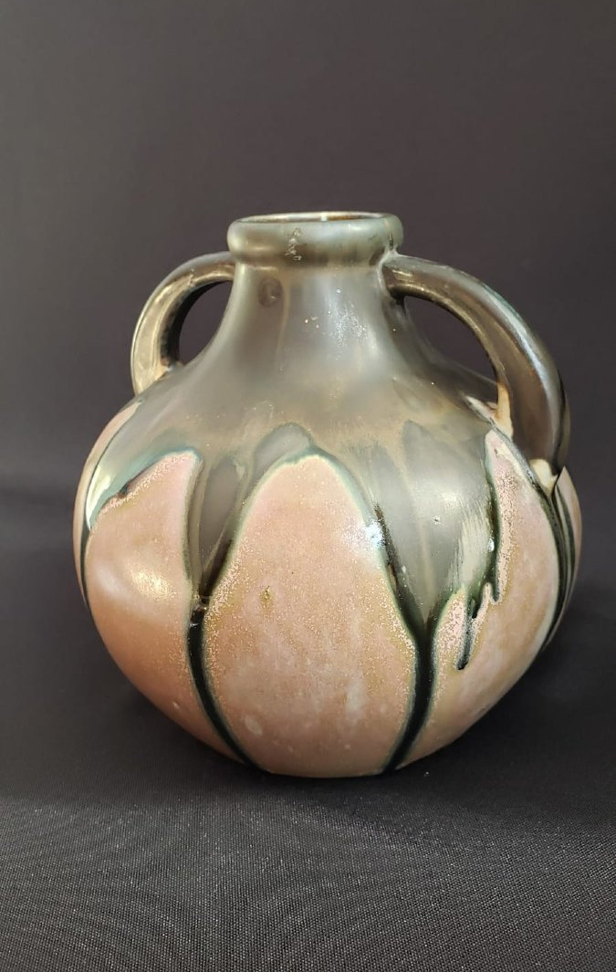 Gilbert Méténier. Gannat. Glazed Stoneware Vase With Two Handles – Art Deco, Circa 1920–1930-photo-3