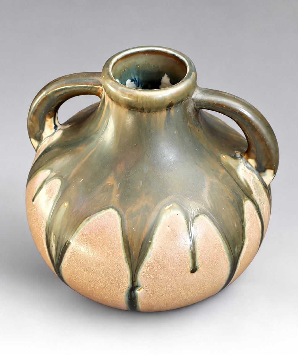 Gilbert Méténier. Gannat. Glazed Stoneware Vase With Two Handles – Art Deco, Circa 1920–1930