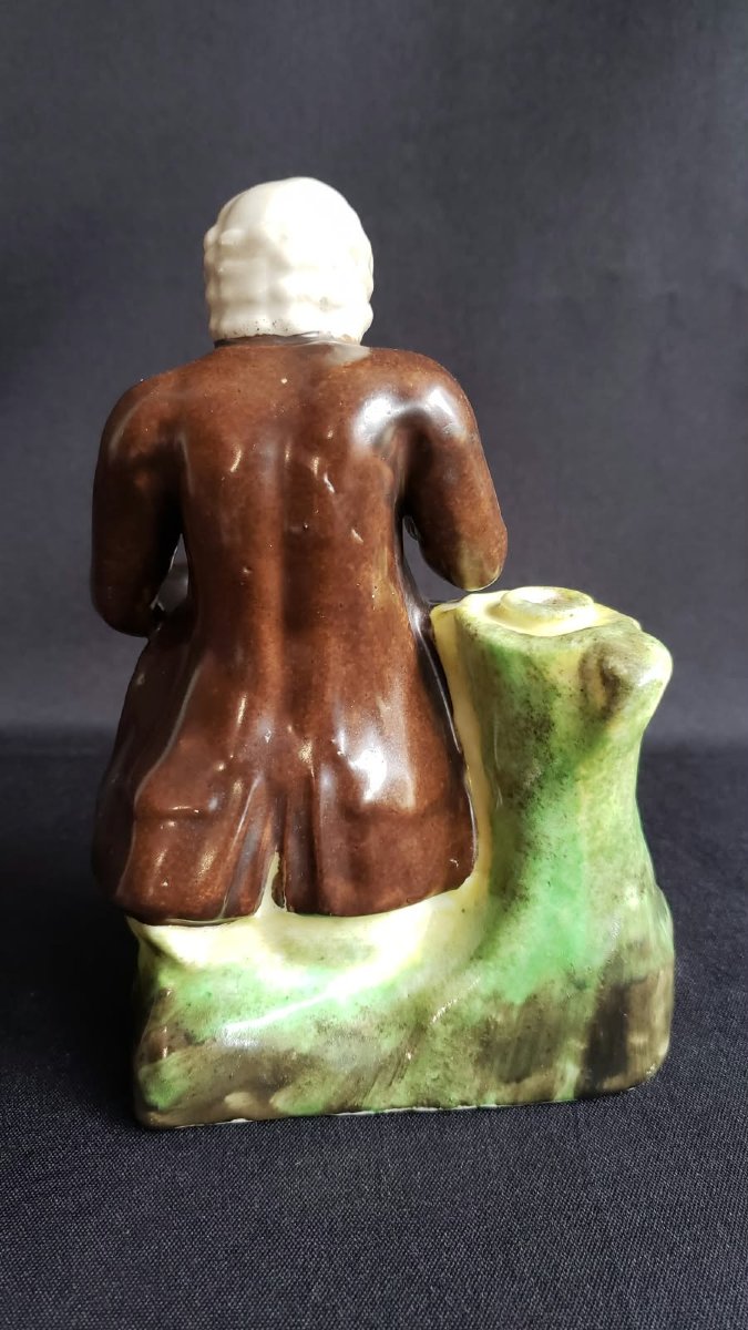 Penholder Figurine Depicting Voltaire—paris Porcelain—19th Century-photo-2