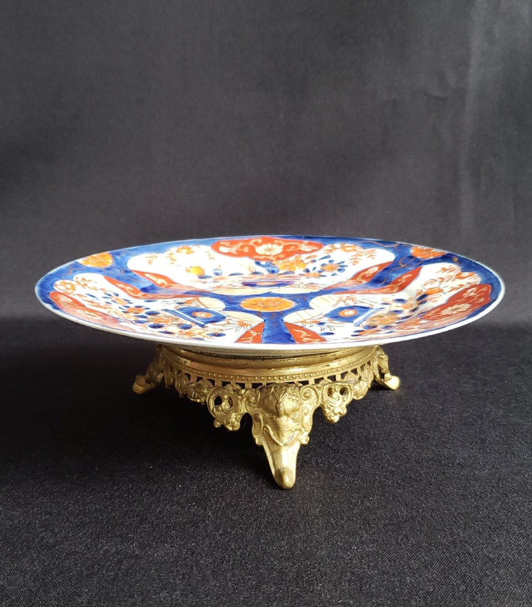 Imari Porcelain Cup With A Gilded Bronze Base Featuring Elephants—meiji Period / Napoleon III-photo-2