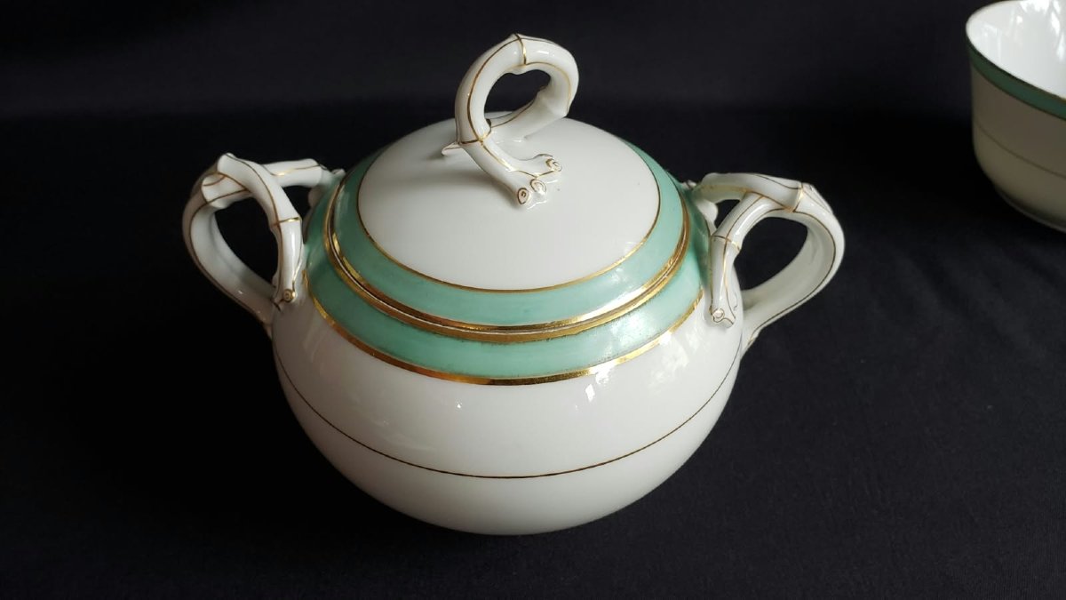 Ensemble sucrier et jatte en porcelaine " A la ville de sèvres" Epoque Napoléon III vers 1870  -photo-3