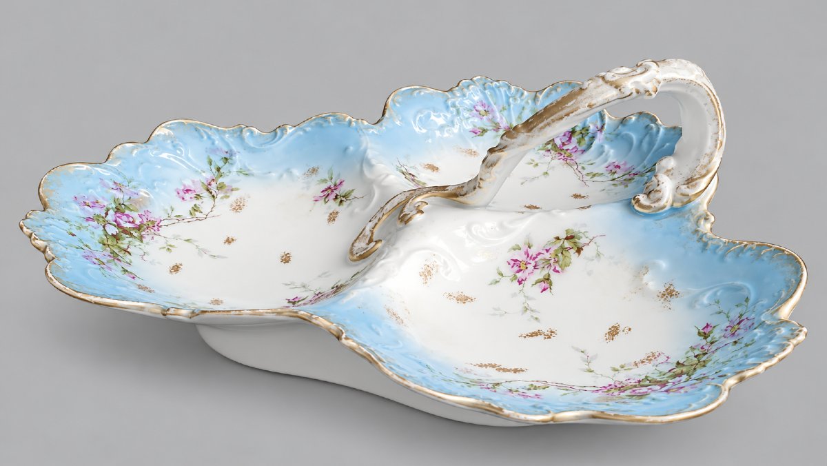 Important serviteur muet en porcelaine de Limoges – Léon Sazerat – Fin XIXe siècle