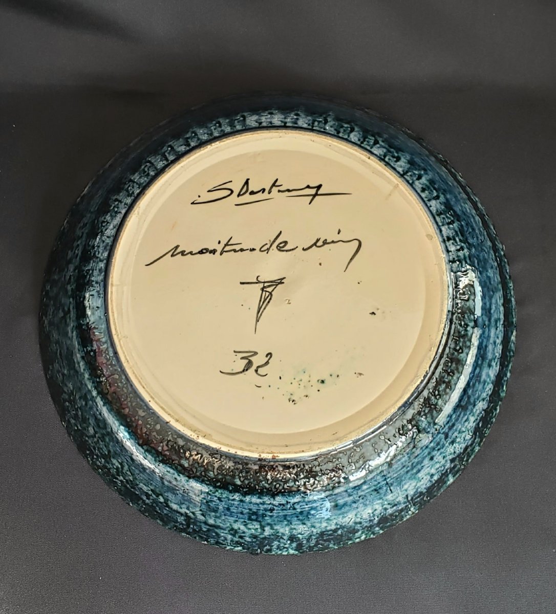  Plat en c&eacute;ramique de la Ma&icirc;trise De Nimy par Georges Destrebecq, circa 1945 -photo-3