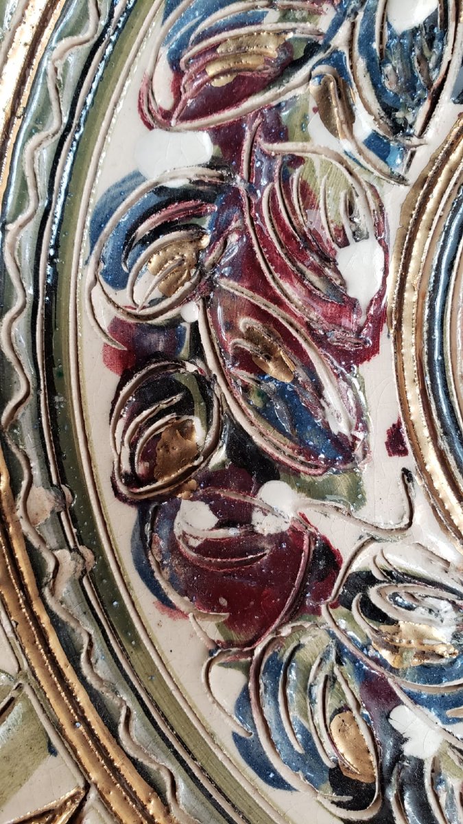  Plat en c&eacute;ramique de la Ma&icirc;trise De Nimy par Georges Destrebecq, circa 1945 -photo-5